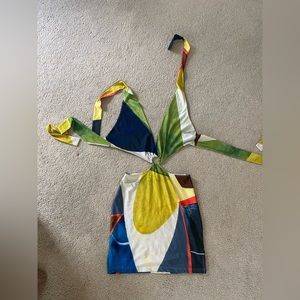 Farsi London Gaia Mini Dress in Multi